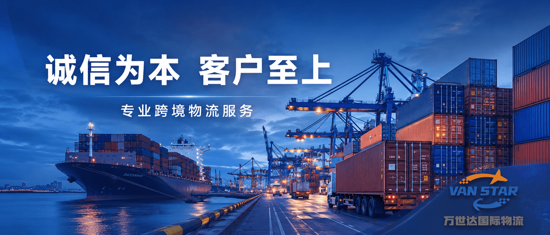 万世达国际物流首页 Banner：专业跨境物流服务